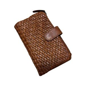 Vilenca Holland Brown Woven Genuine Leather Wallet